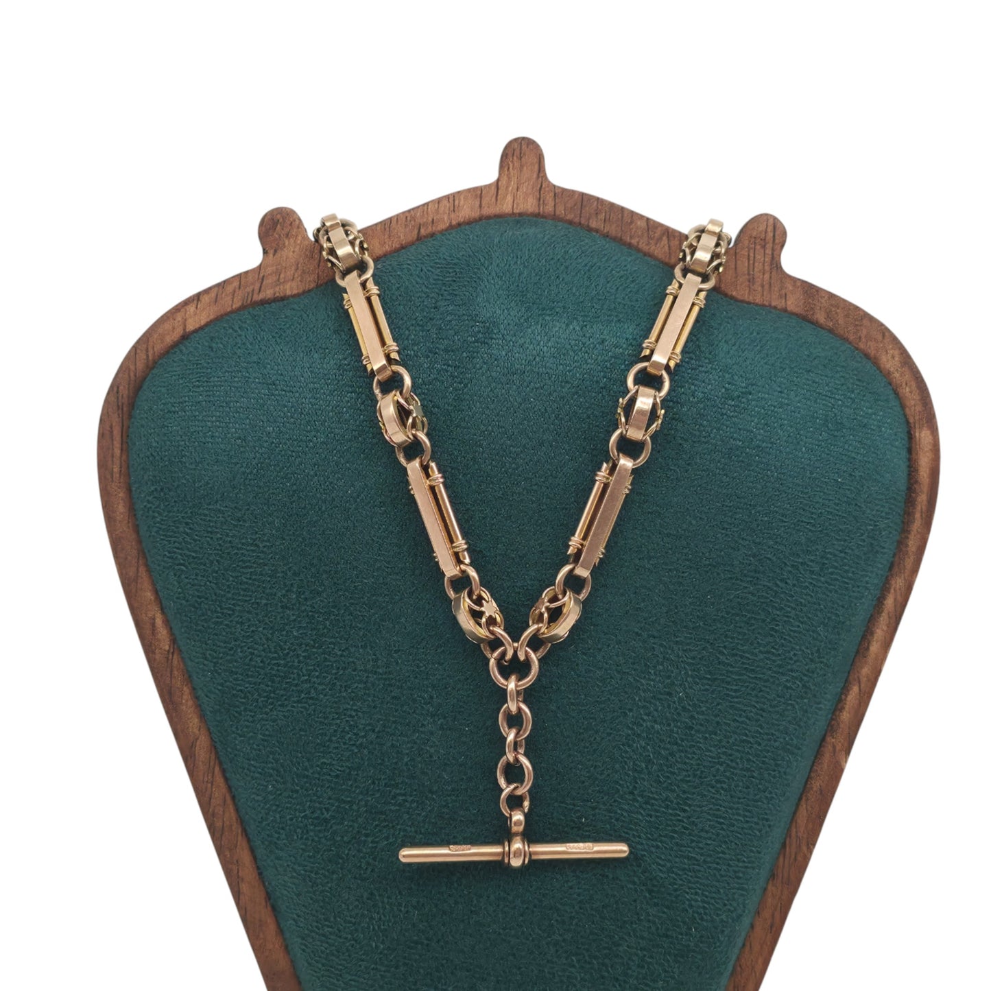 Antique 9ct Rose Gold Double Albert Chain c.1900 L 36.5 cm 31.0 g.