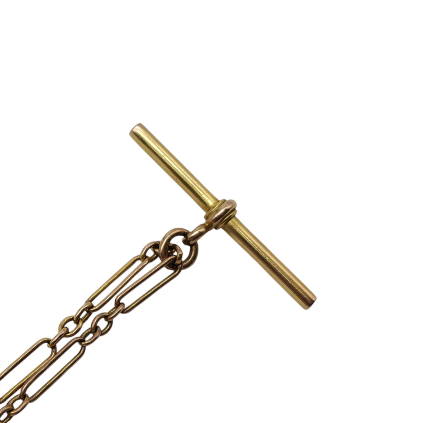 Antique 9ct 375 Yellow Gold Double Albert Chain 1920 L 38.4 cm 12.6 g.
