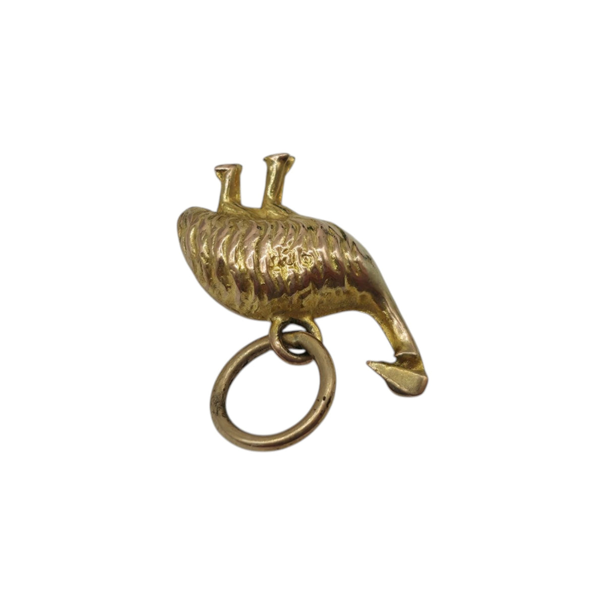 Antique 9ct Yellow Gold Emu Bird Charm c.1900 L 1.2 cm 0.5 g.