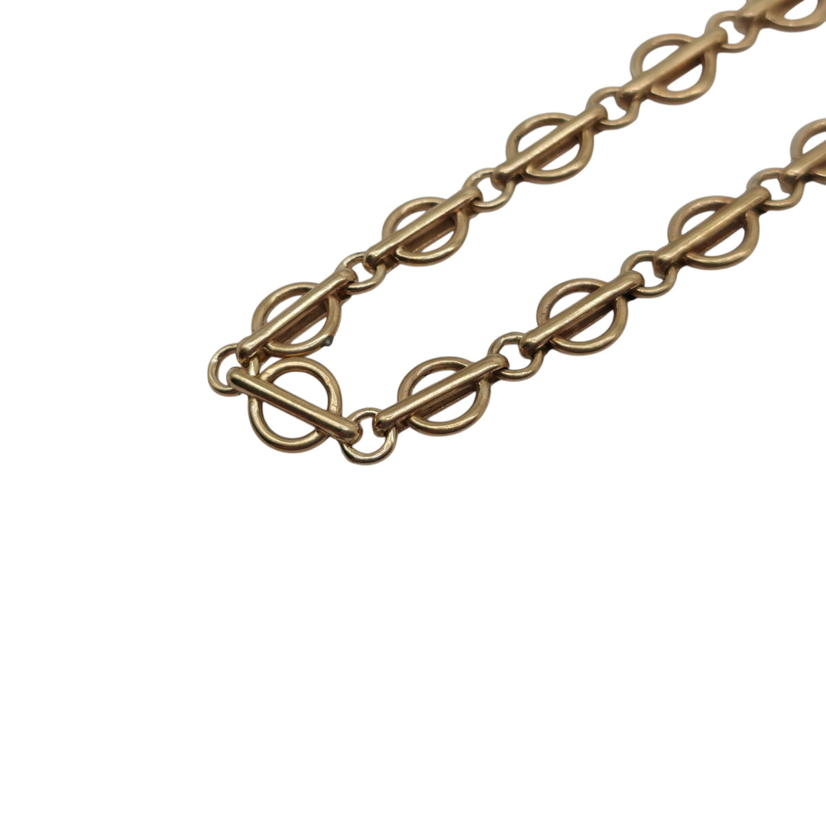 Antique 9ct Rose Gold Circle Links Bracelet c.1900 L 19.0 cm 5.6 g.