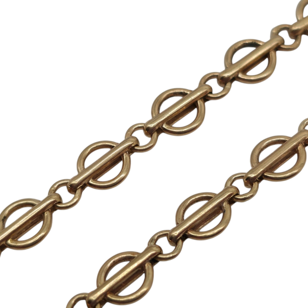 Antique 9ct Rose Gold Circle Links Bracelet c.1900 L 19.0 cm 5.6 g.