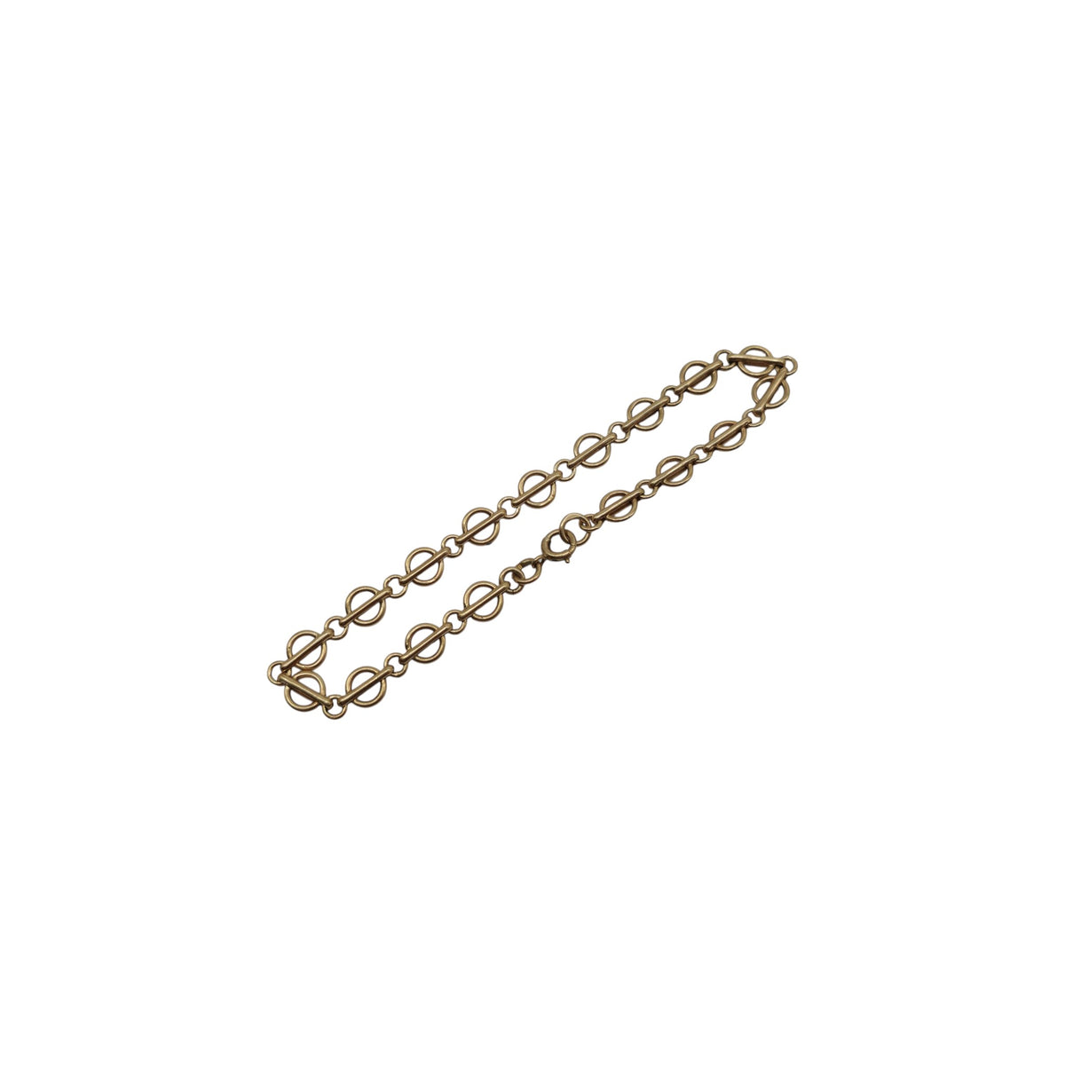 Antique 9ct Rose Gold Circle Links Bracelet c.1900 L 19.0 cm 5.6 g.