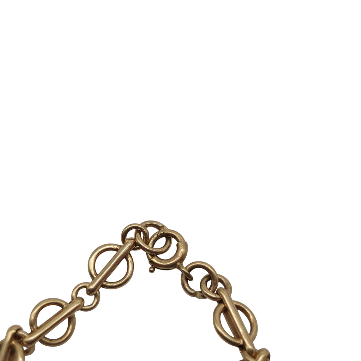 Antique 9ct Rose Gold Circle Links Bracelet c.1900 L 19.0 cm 5.6 g.