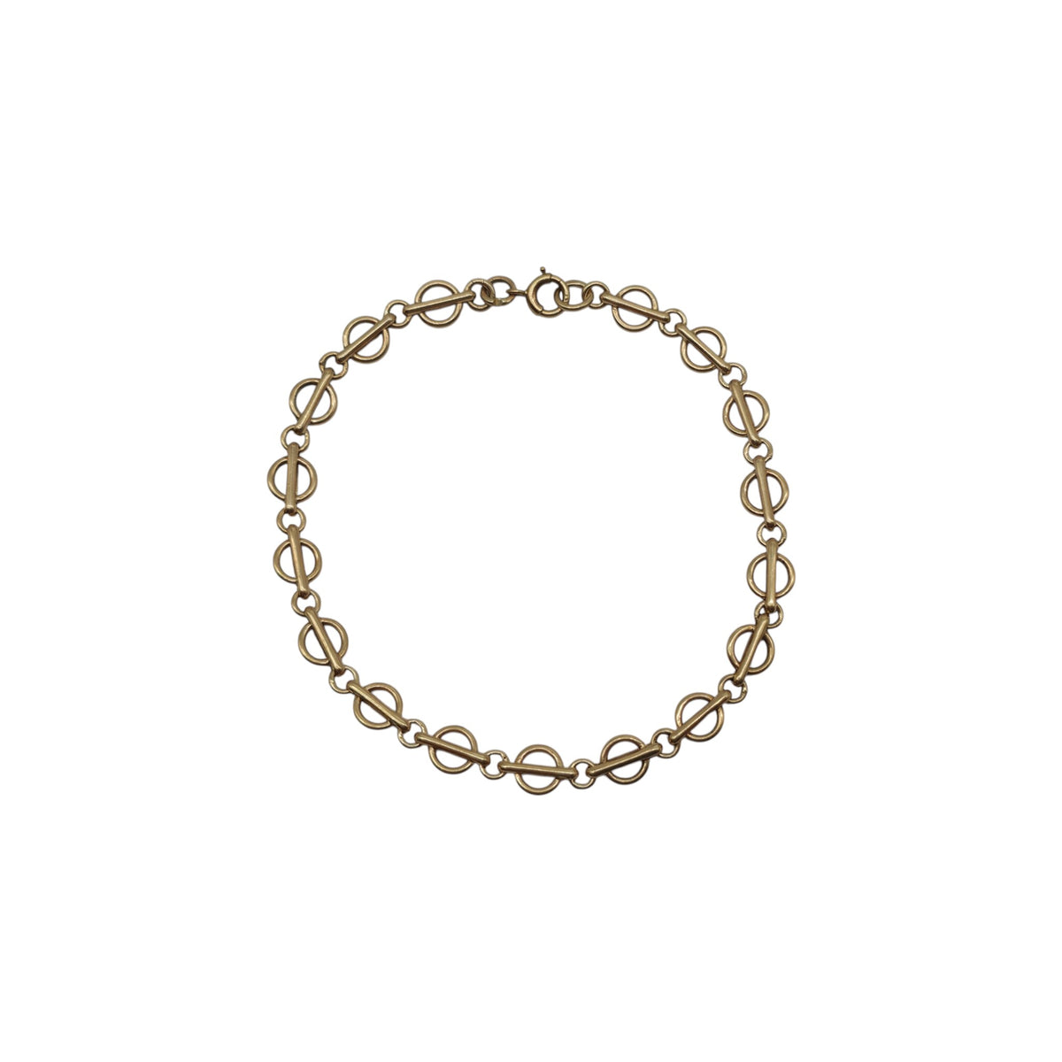 Antique 9ct Rose Gold Circle Links Bracelet c.1900 L 19.0 cm 5.6 g.