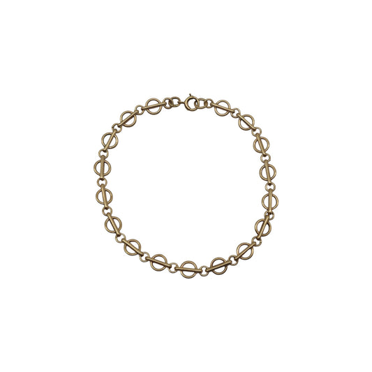 Antique 9ct Rose Gold Circle Links Bracelet c.1900 L 19.0 cm 5.6 g.