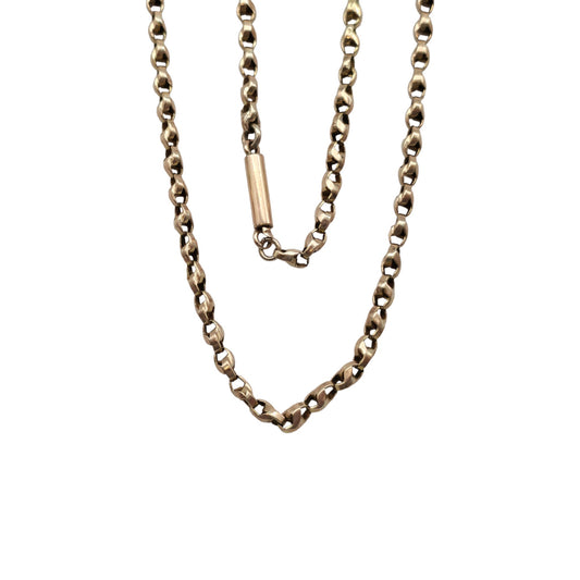 Antique 9ct Gold Chain With Barrel Clasp c.1900 L 55.7 cm 9.0 g.