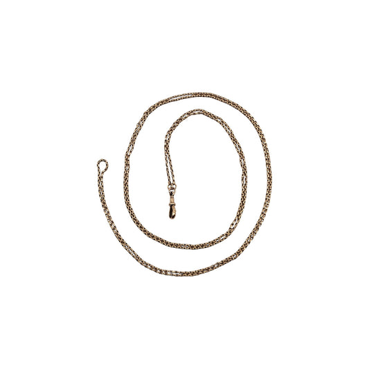 Antique 9ct Rose Gold Guard Chain c.1900 L 143 cm 14.7 g.