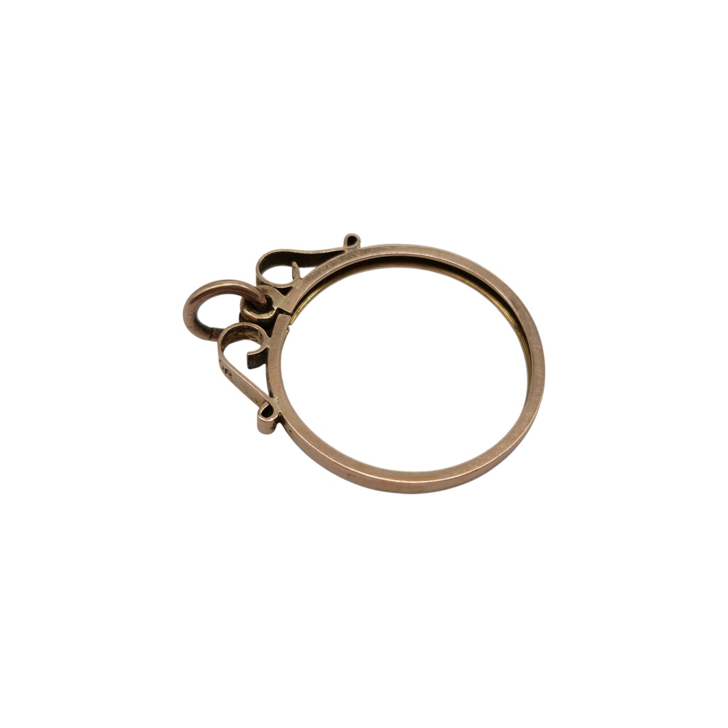 Antique 9ct Rose Gold Half Sovereign Coin Mount Pendant c.1900 L 2.2 cm 1.2 g.