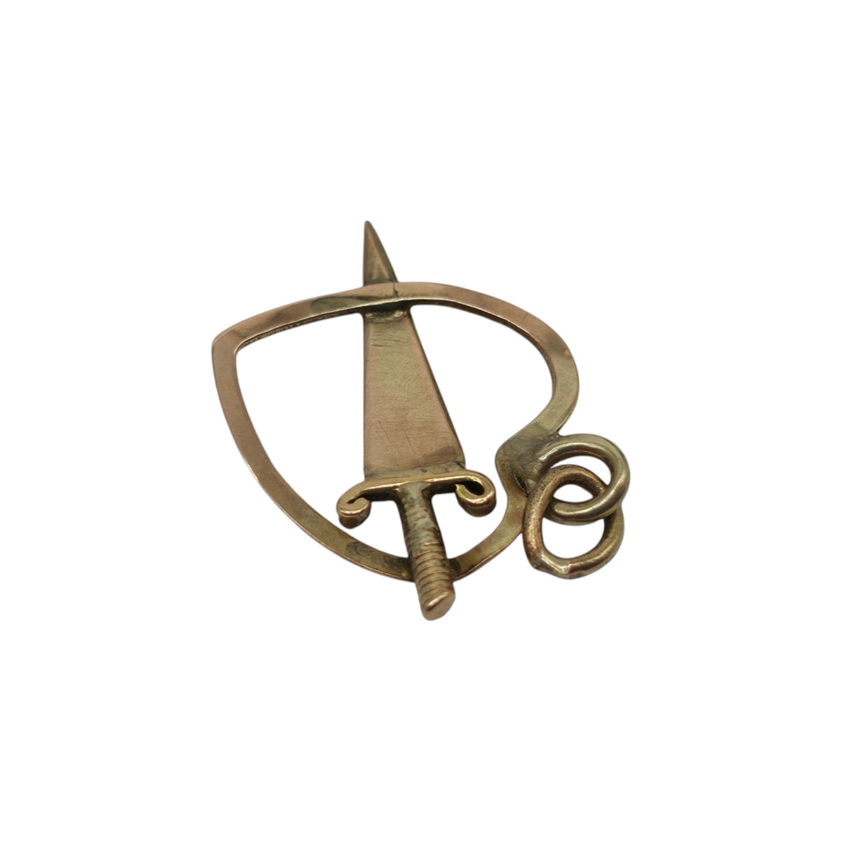 Rare Antique 9ct Rose Gold Heart & Dagger Charm c.1900 L 1.5 cm 0.9 g.