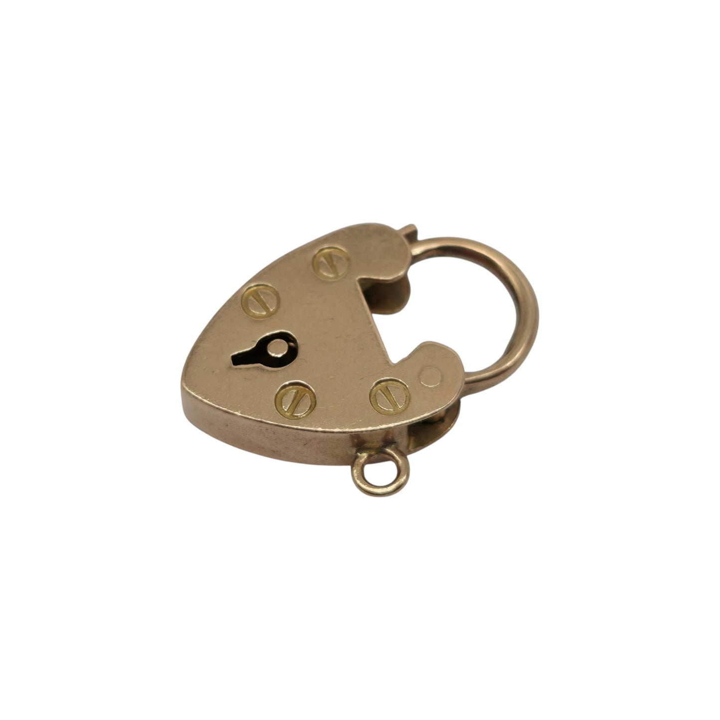 Antique 9ct Rose Gold Heart Shaped Padlock c.1900 L 2.0 cm 2.4 g.