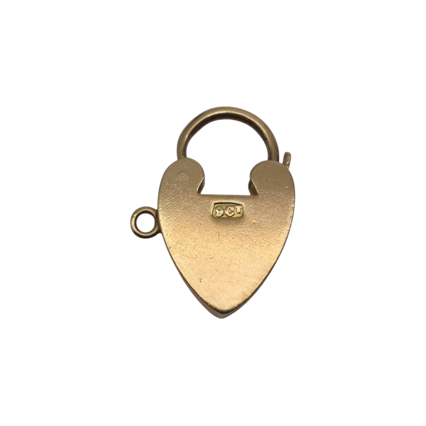 Antique 9ct Rose Gold Heart Shaped Padlock c.1900 L 2.0 cm 2.4 g.