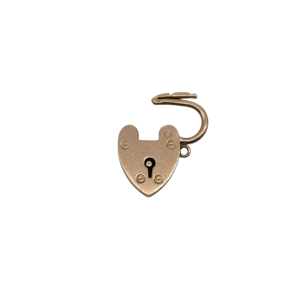 Antique 9ct Rose Gold Heart Shaped Padlock c.1900 L 1.9 cm 2.0 g.