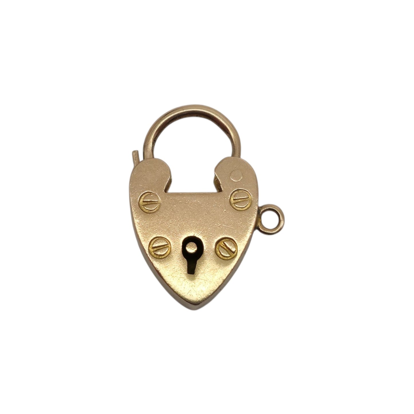 Antique 9ct Rose Gold Heart Shaped Padlock c.1900 L 2.0 cm 2.4 g.