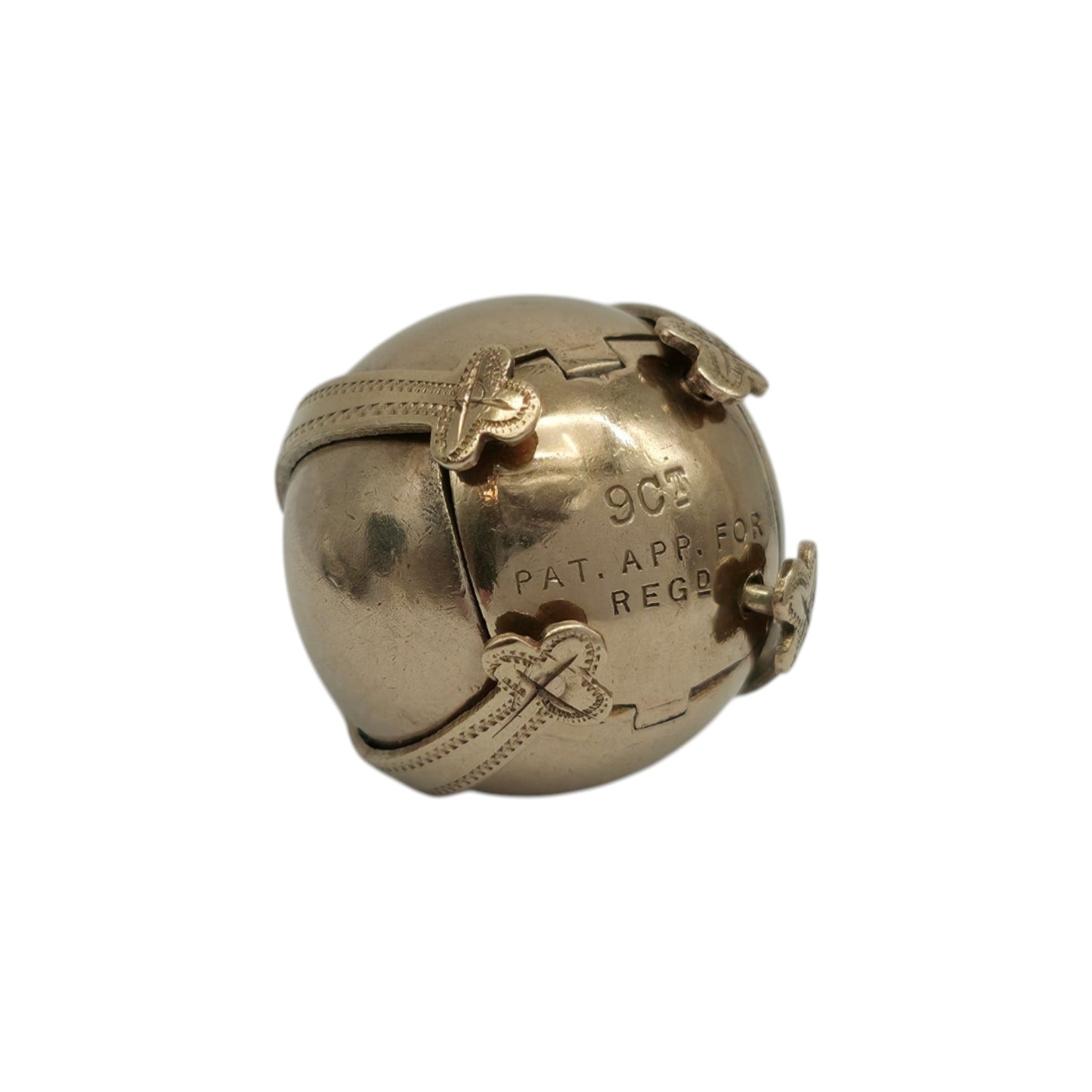 Antique 9ct Gold & Silver Masonic Ball Pendant c.1900, 11.8 g.