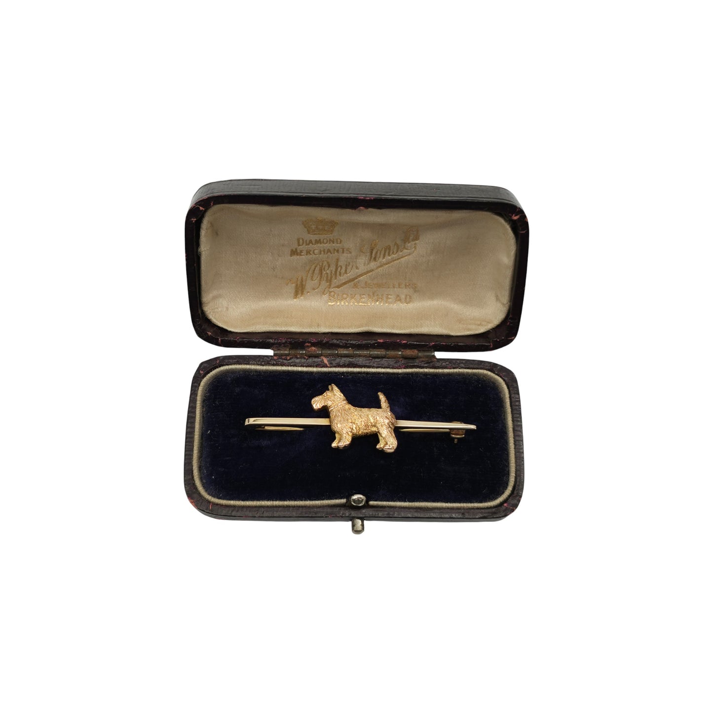 Antique 9ct Yellow Gold Scottie Dog Brooch c.1900 L 4.9 cm 2.9 g.