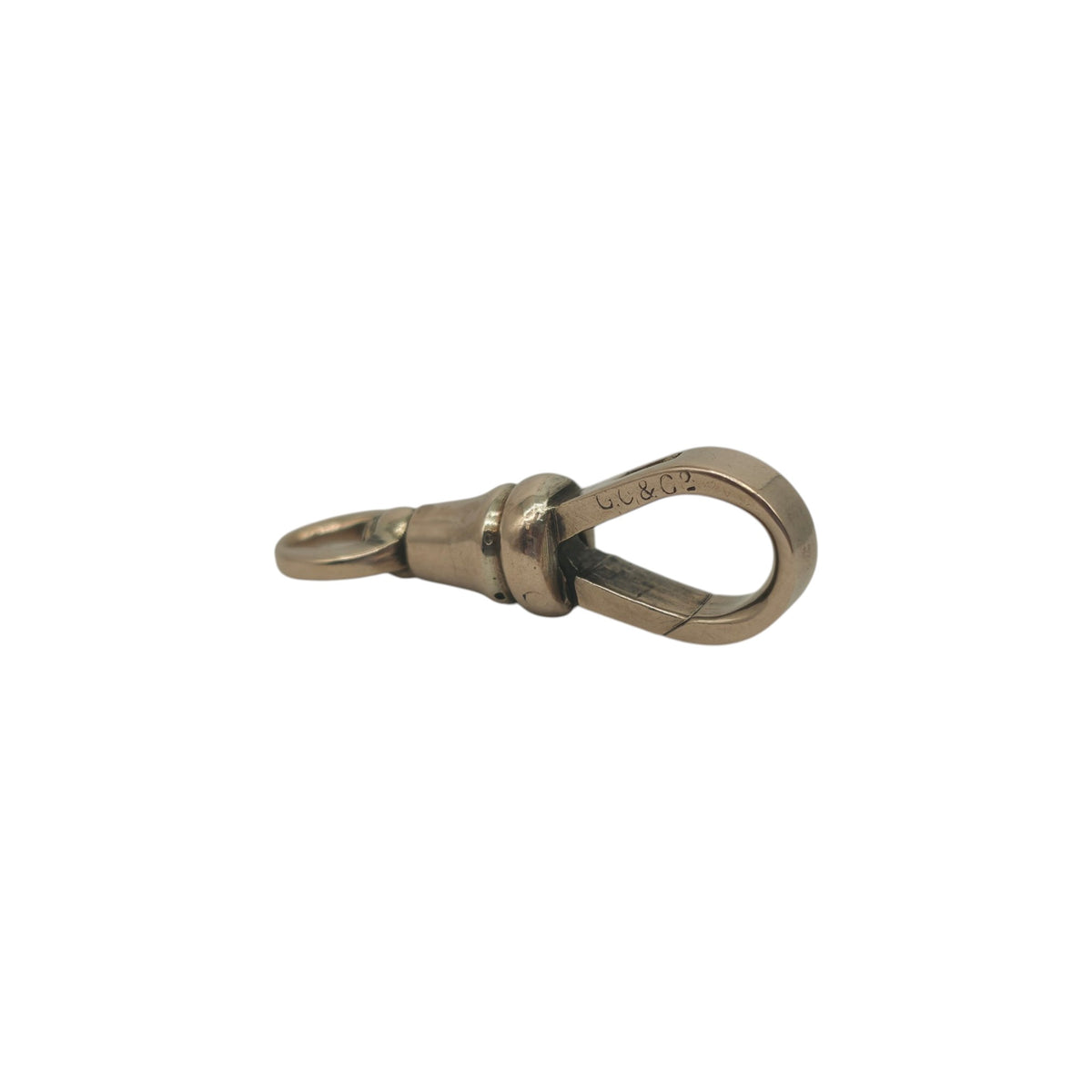 Antique 9ct Rose Gold Swivel Dog Clip c.1900 L 2.5 cm 2.9 g.