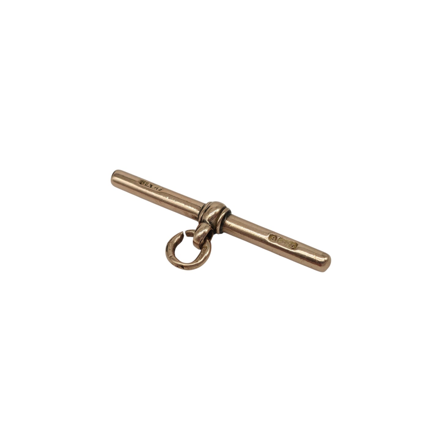 アンティーク 9ct 375 ローズゴールド Tバーペンダント 1900年頃 長さ3.4cm 3.0g
