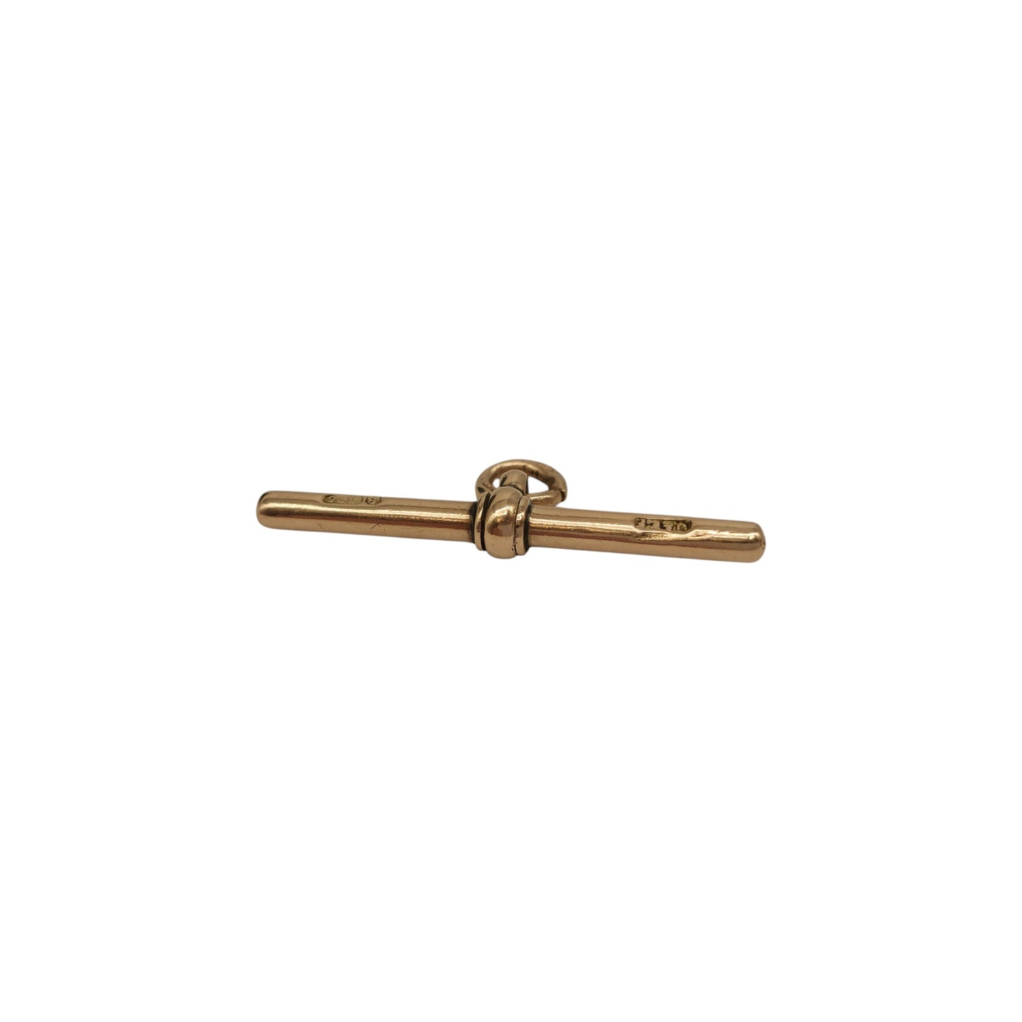 アンティーク 9ct 375 ローズゴールド Tバーペンダント 1900年頃 長さ3.4cm 3.0g