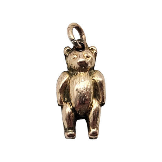 Antique 9ct Rose Gold Teddy Bear Charm c.1920 L 1.4 cm 0.4 g.