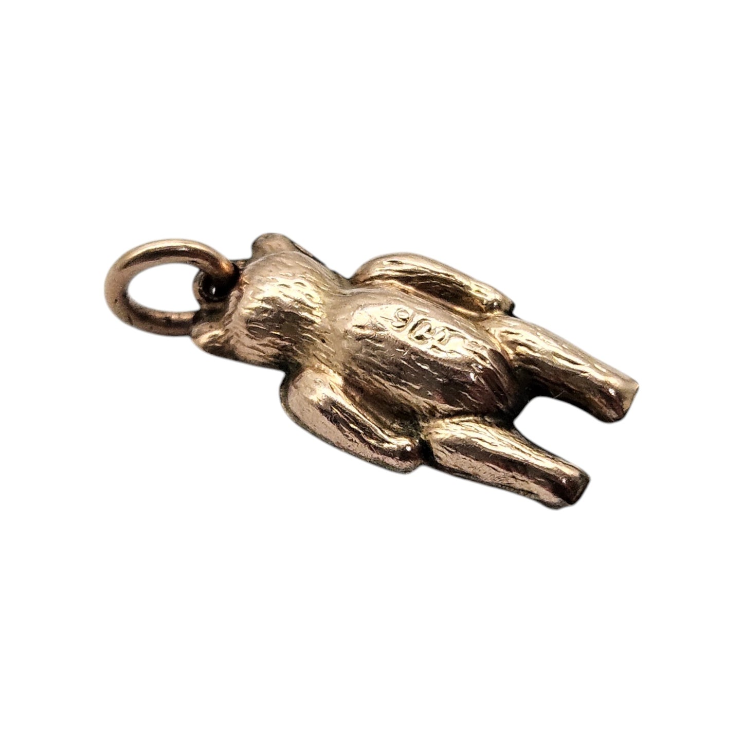 Antique 9ct Rose Gold Teddy Bear Charm c.1920 L 1.4 cm 0.4 g.