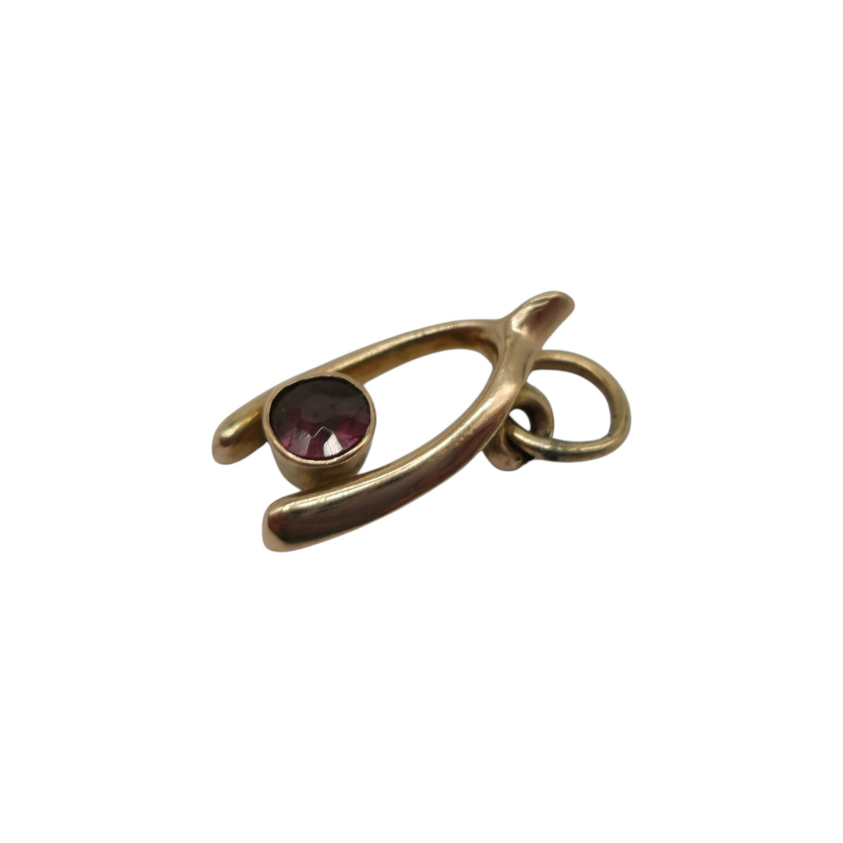 Petite 9ct Rose Gold Wishbone Charm L 1.3 cm 0.5 g.
