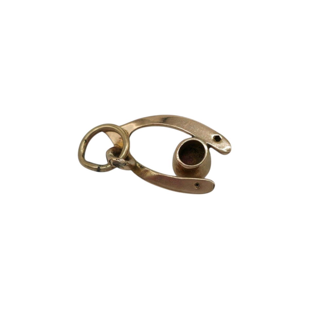 Petite 9ct Rose Gold Wishbone Charm L 1.3 cm 0.5 g.