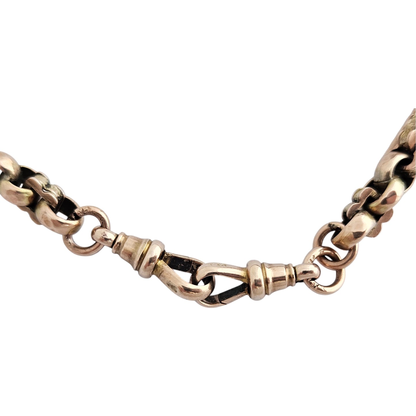 Antique 9ct Rose Gold Fancy Double Albert Chain c.1900 L 38.1 cm 26.4 g.