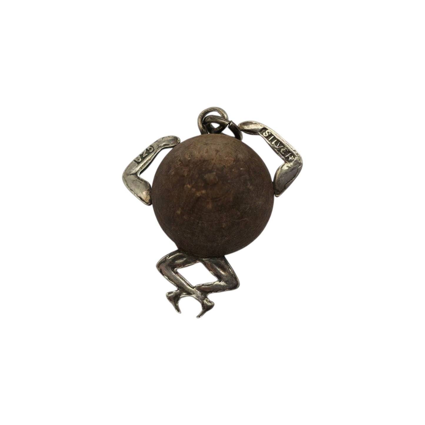 Antique Silver "Touch Wud" Lucky Charm