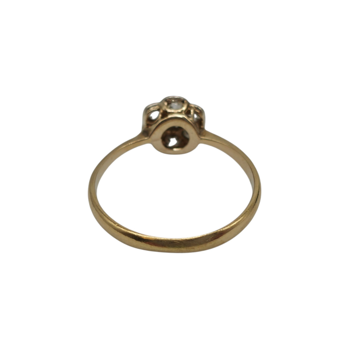 Edwardain 18ct Yellow Gold Daisy Ring With Diamonds Size R 1/2 2.6 g.