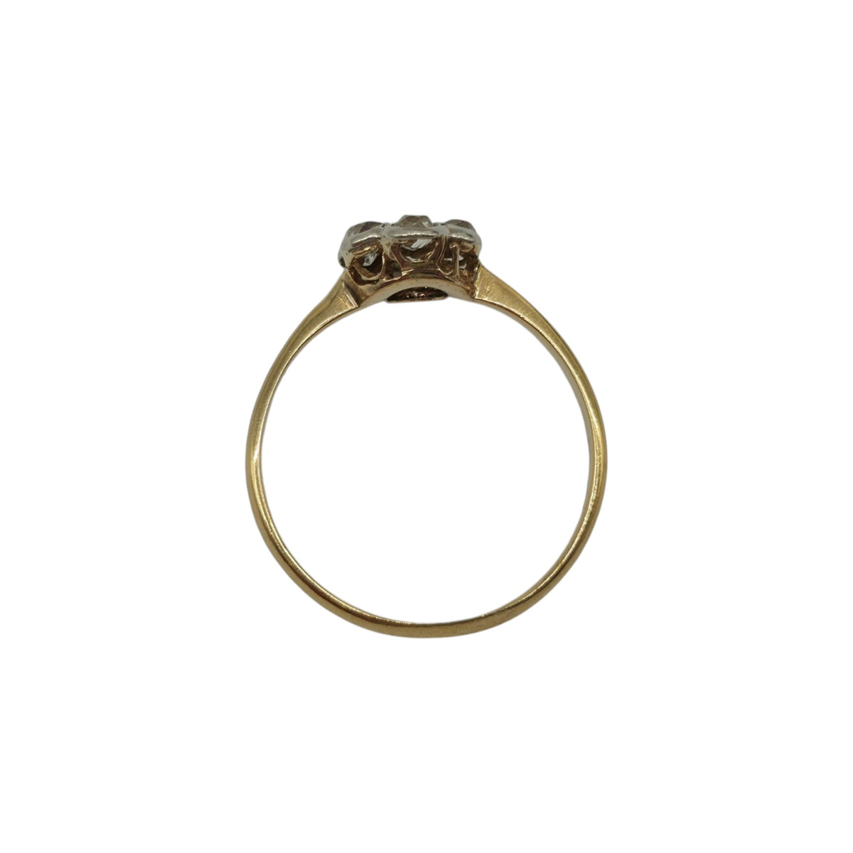 Edwardain 18ct Yellow Gold Daisy Ring With Diamonds Size R 1/2 2.6 g.