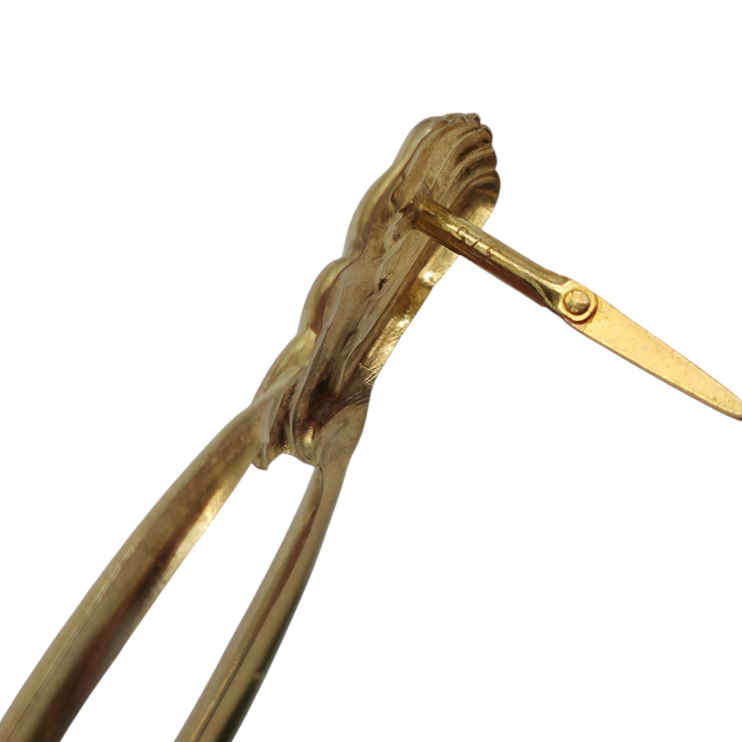 Fancy Pair Of 9ct 375 Yellow Gold Earrings L 3.8 cm 1.4 g.