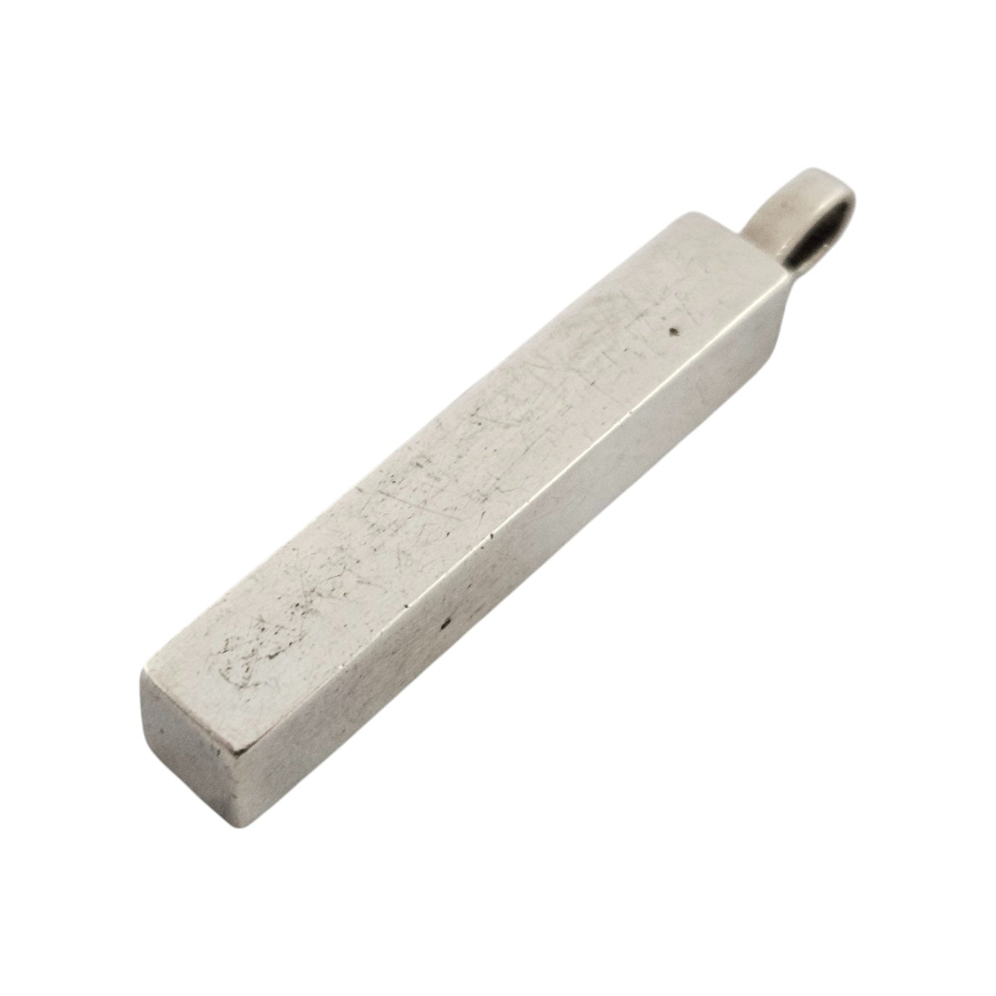 Solid Sterling Silver Ingot Pendant 1977 by GS L 3.4 cm 14 g