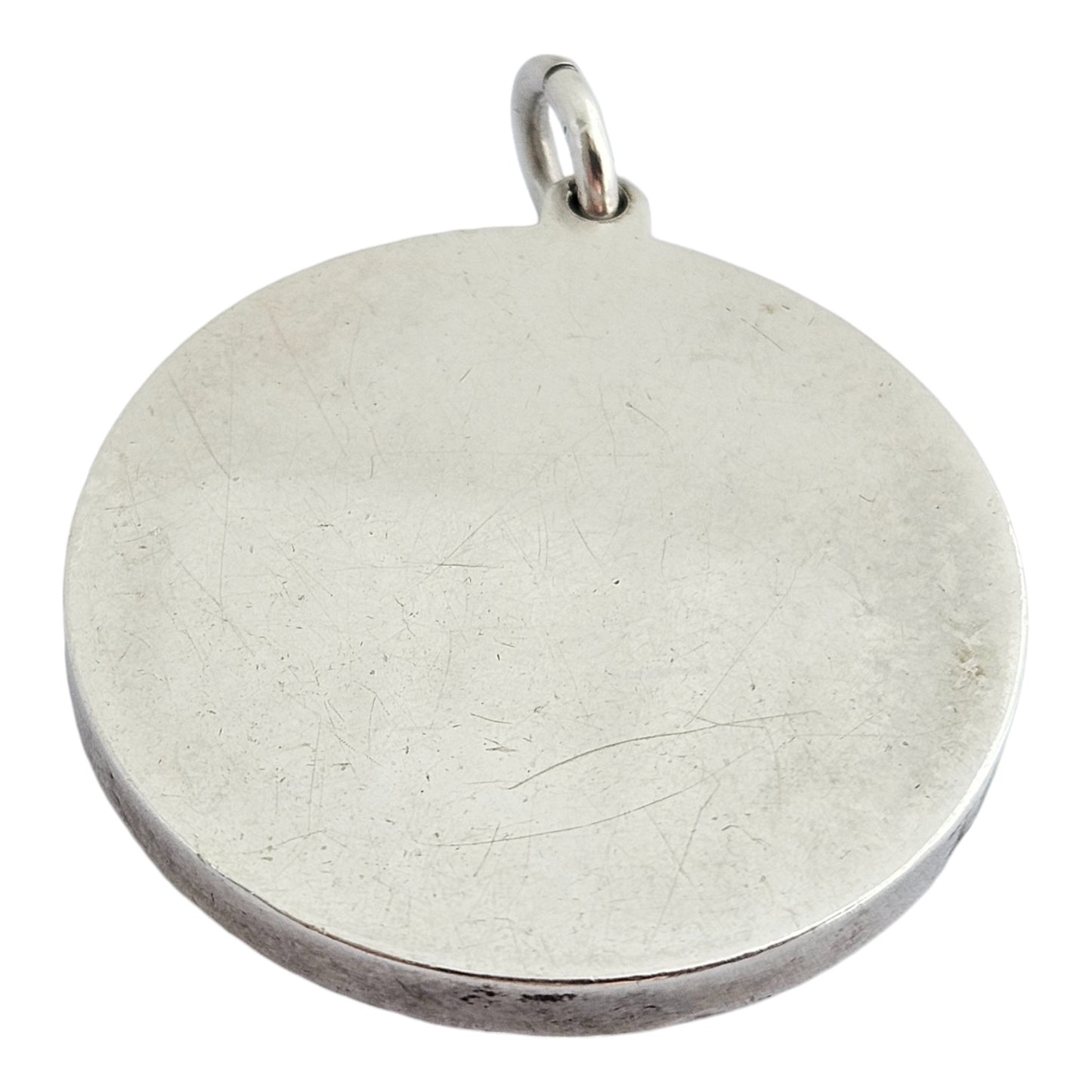 Solid Sterling Silver Circle Ingot Pendant 1977 Dia 3.1 cm 31.1 g