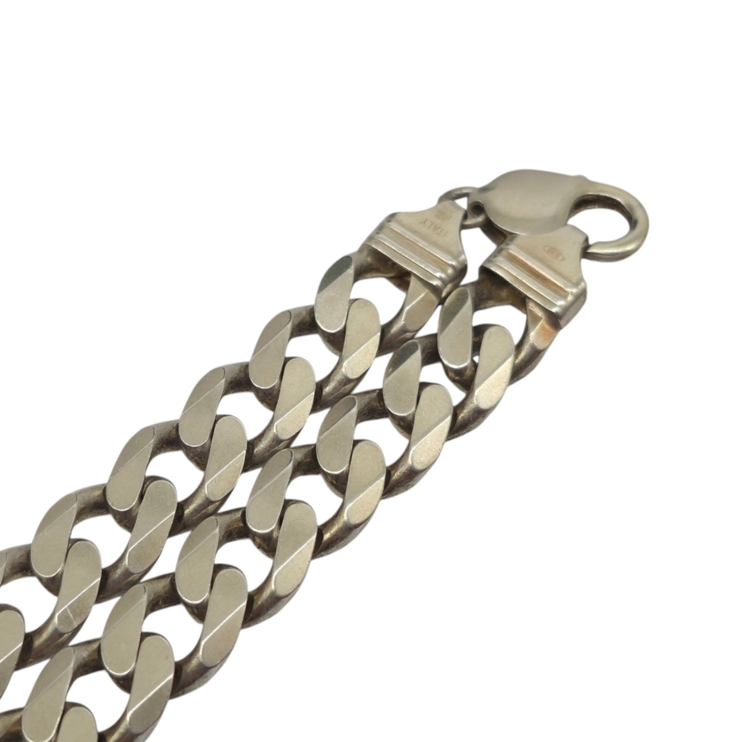 Heavy Solid Sterling Silver Curb Link Chain L 51.4 cm 96.4 g.