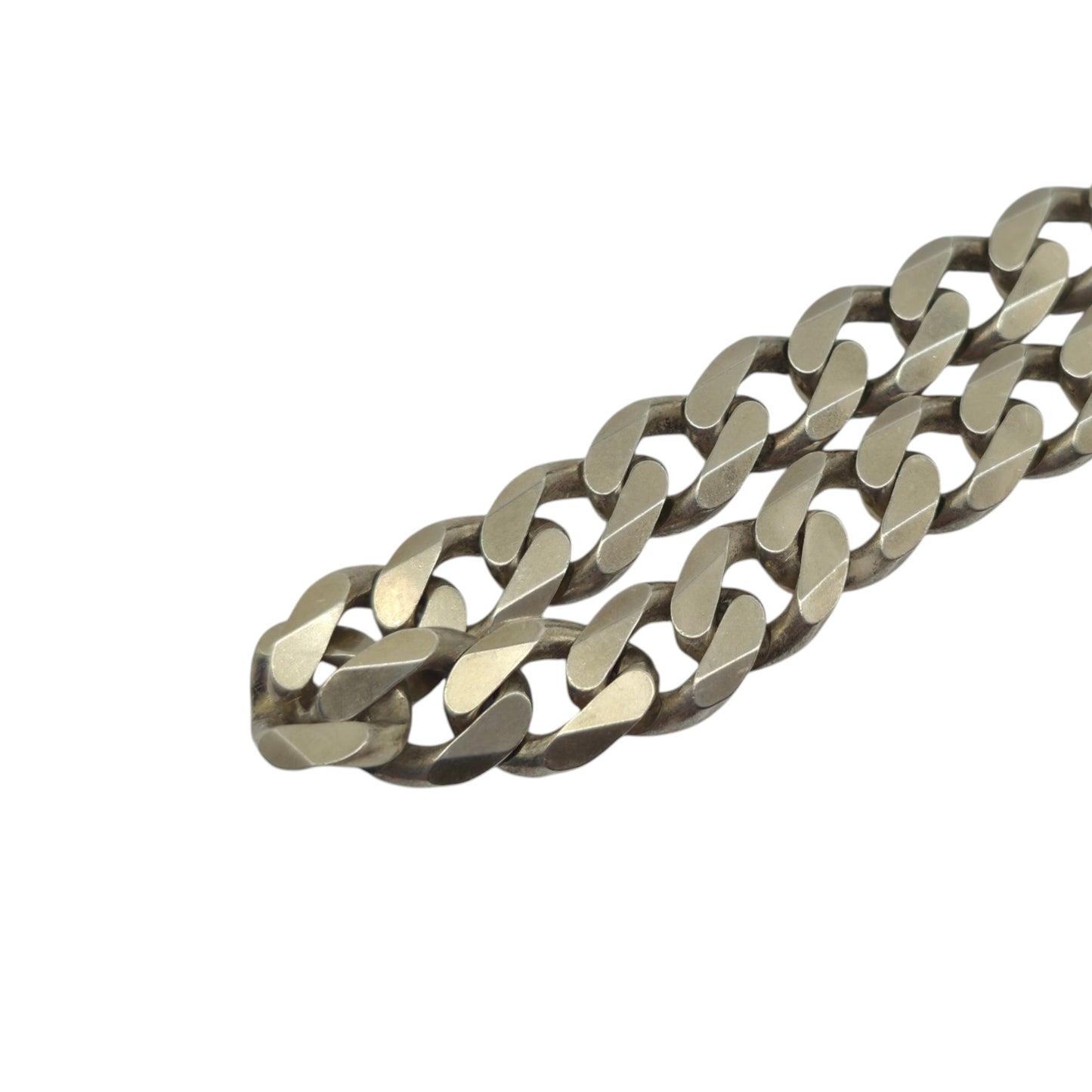 Heavy Solid Sterling Silver Curb Link Chain L 51.4 cm 96.4 g.