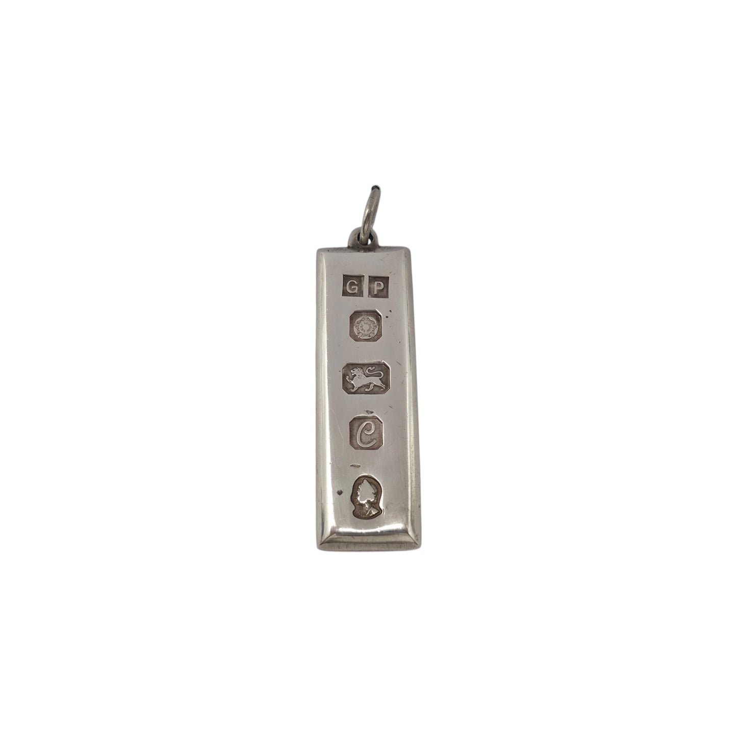 Sterling Silver Ingot Pendant 1977 L 3.9 cm 15 g.