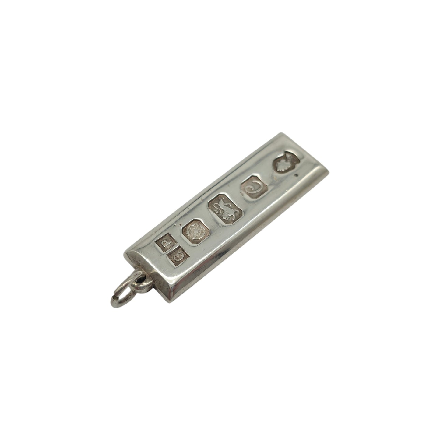 Sterling Silver Ingot Pendant 1977 L 3.9 cm 15 g.