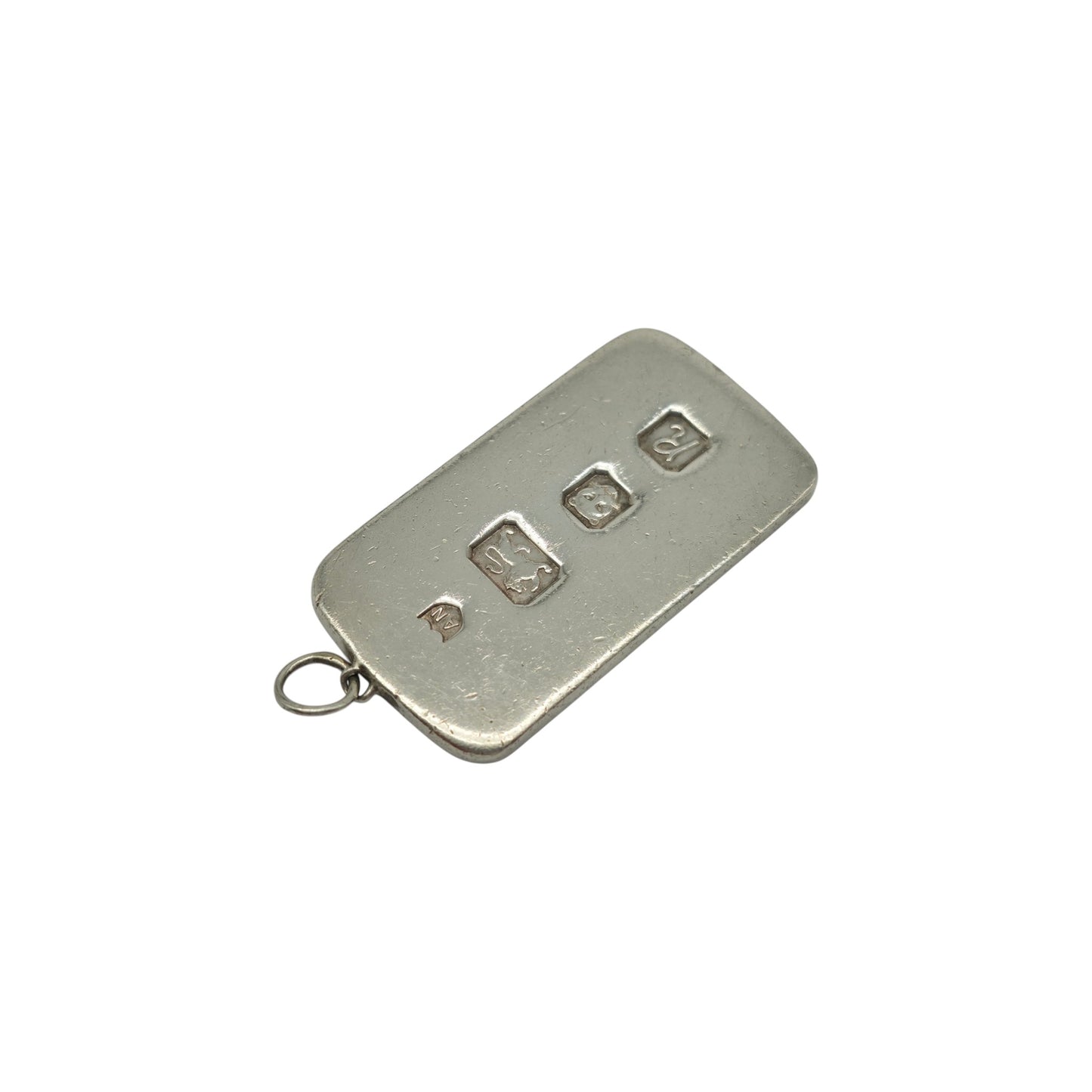 Sterling Silver Ingot Pendant 1991 L 4.3 cm 30 g.