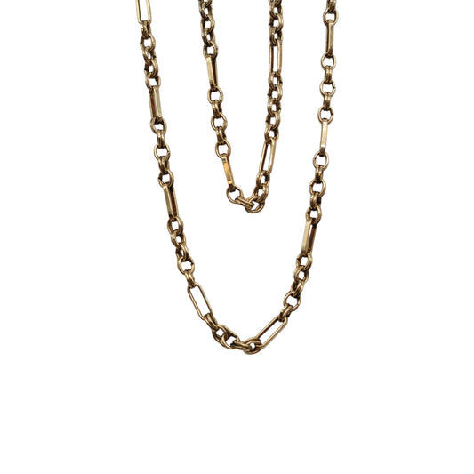 Unoaerre 9ct 375 Yellow Gold Long And Short Links Chain L 47.7 cm 9.3 g.