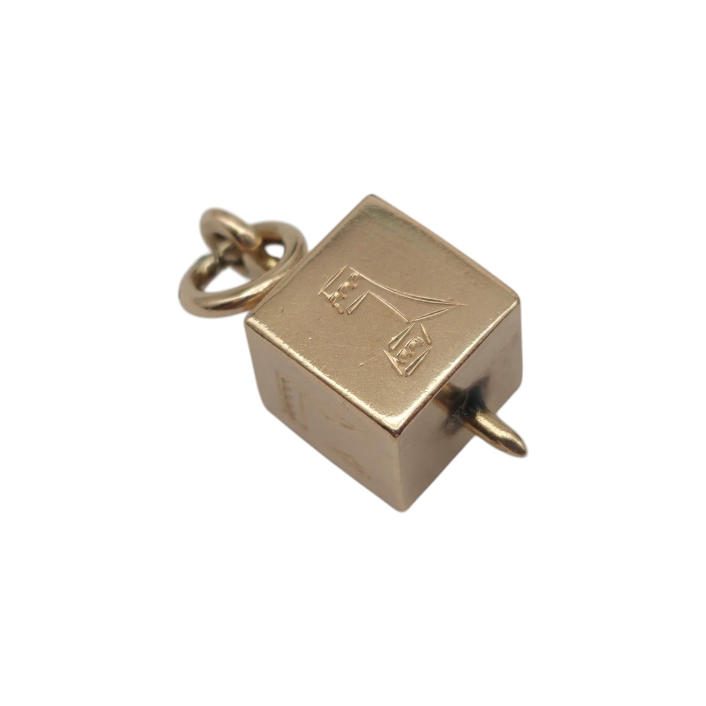 珍しい14金イエローゴールドスピナーチャーム 長さ1.6cm 2.1g