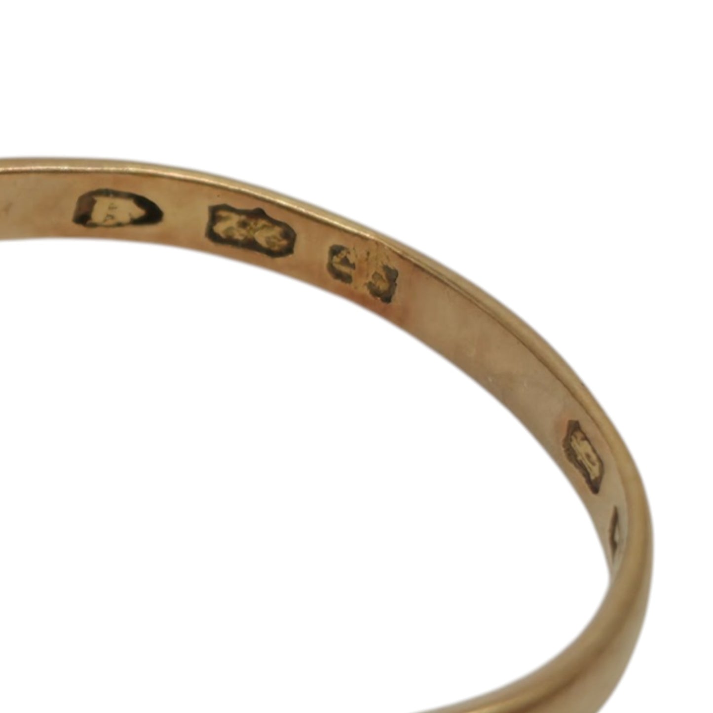 Victorian 22ct Yellow Gold & Enamel Initial Ring With Diamond 1871 Size O 3.1 g.