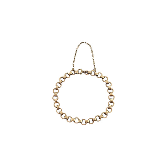 9ct 375 Yellow Gold Circle Link Bracelet 1959 L 18.0 cm 6.8 g.