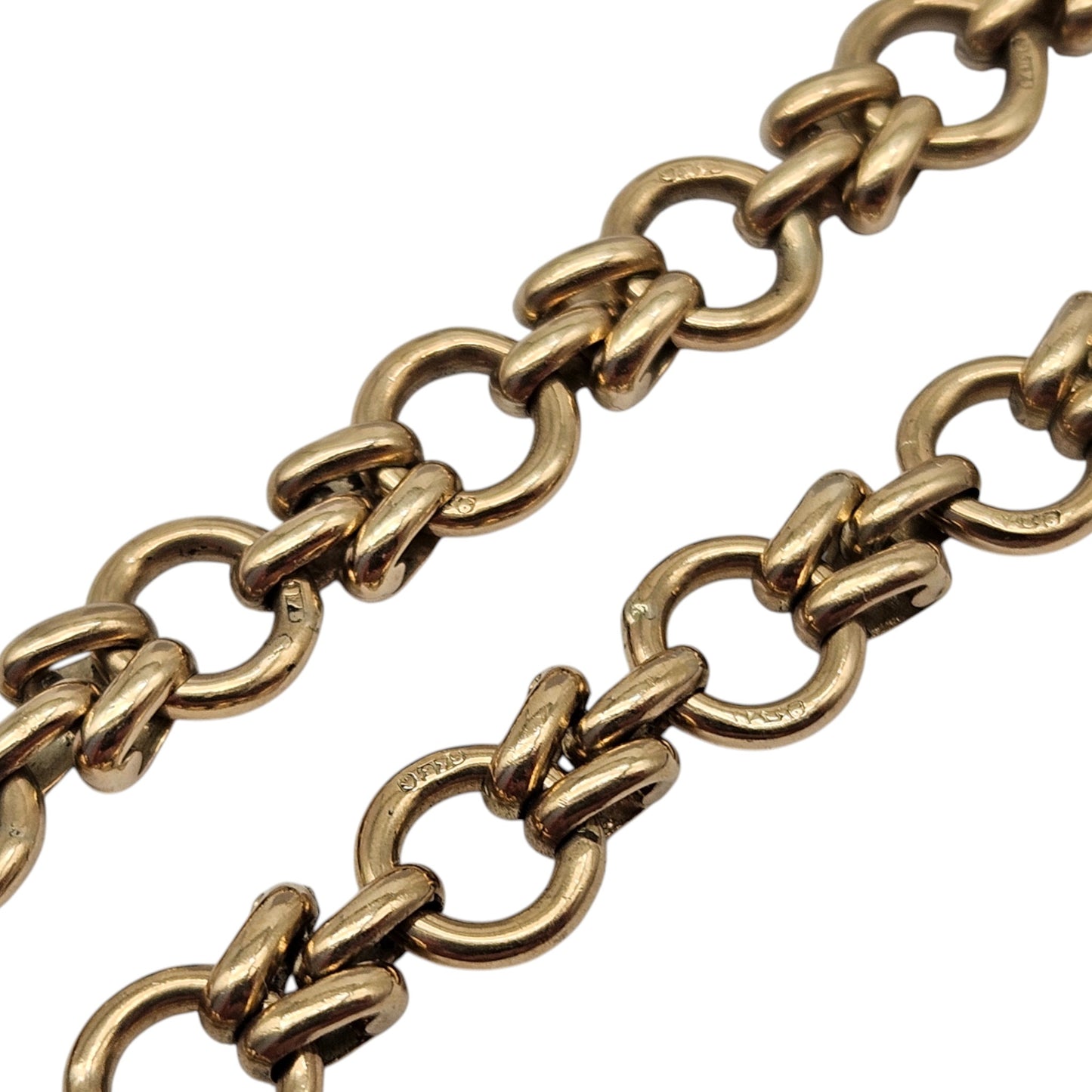 9ct 375 Yellow Gold Fancy Bracelet 1960 L 20.3 cm 13.0 g.